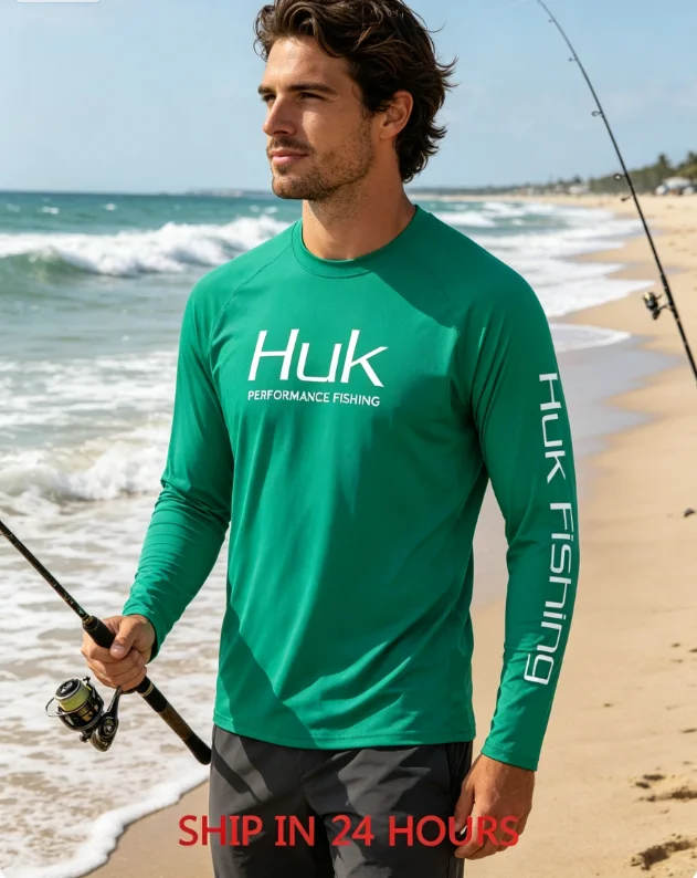 

50+ Fishing Shirt Clothing Men's Long-sleeved Fishing T-shirt Sunscreen UV Breathable Hood Hoodless Fishing Camisa De Pesca