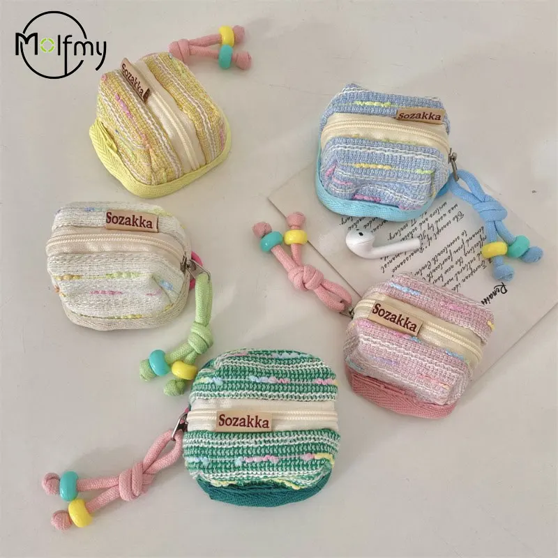 Cute Portable Earphone Case Small Thing Coin Purse Key Jewelry Mini Storage Bag Women Girls Pouch Kawaii Travel Bag Decorations