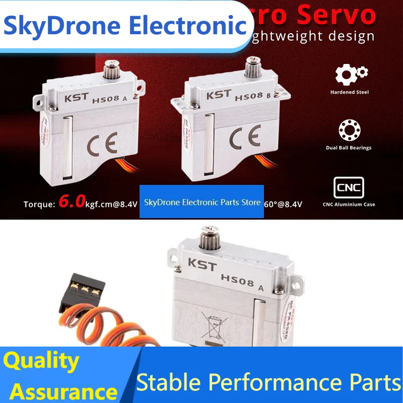 SkyDElKST HS08A/HS08B HV Digital Metal Gear Micro Servo 6.0Kgf.cm For RC Aircraft Model Fixed Wing Glider