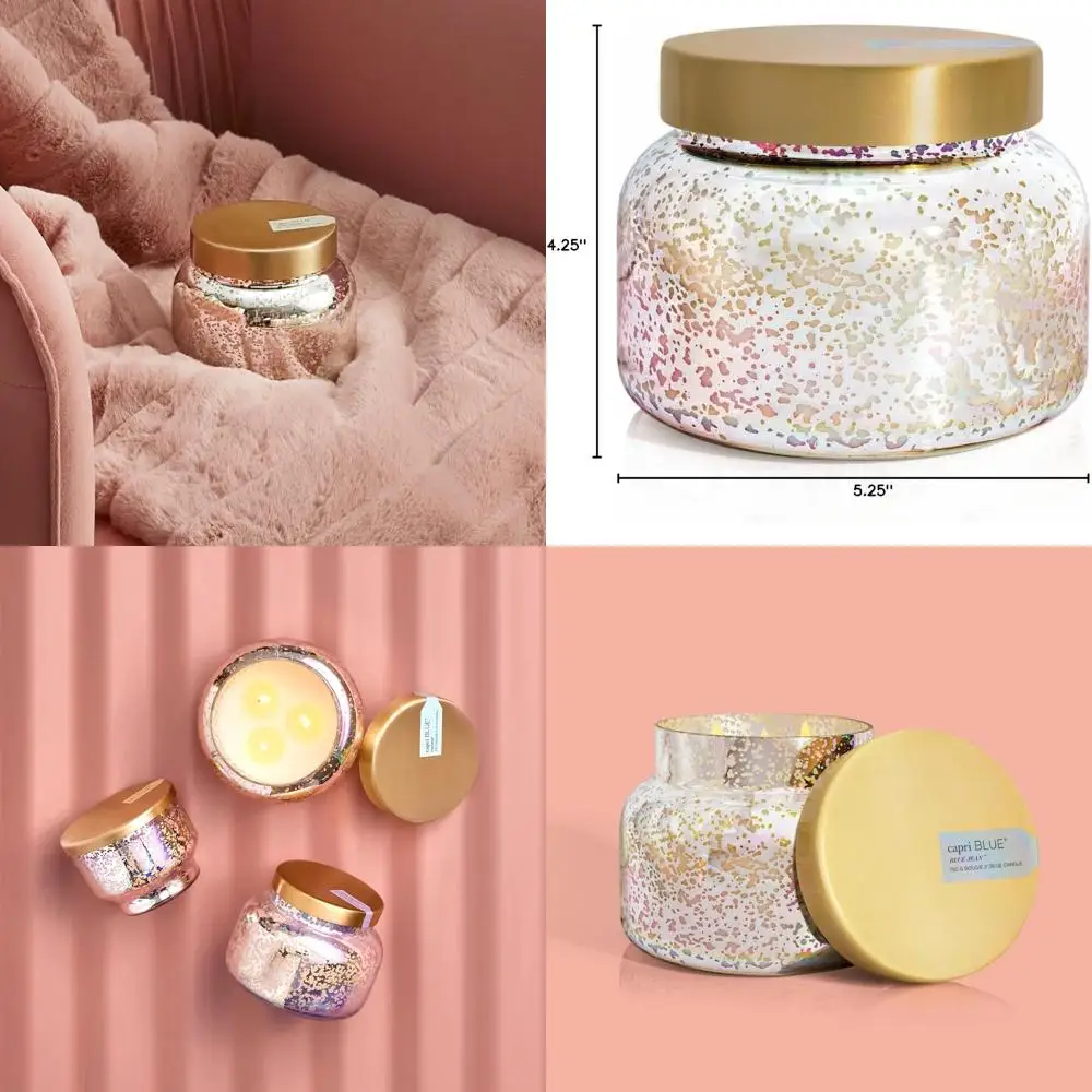 

Радужные ароматические свечи в банках — Долговечные декоративные роскошные подарки для мужчин и женщин — Смесь соевого воска — Аромат «Синий джинс» (28 унций)