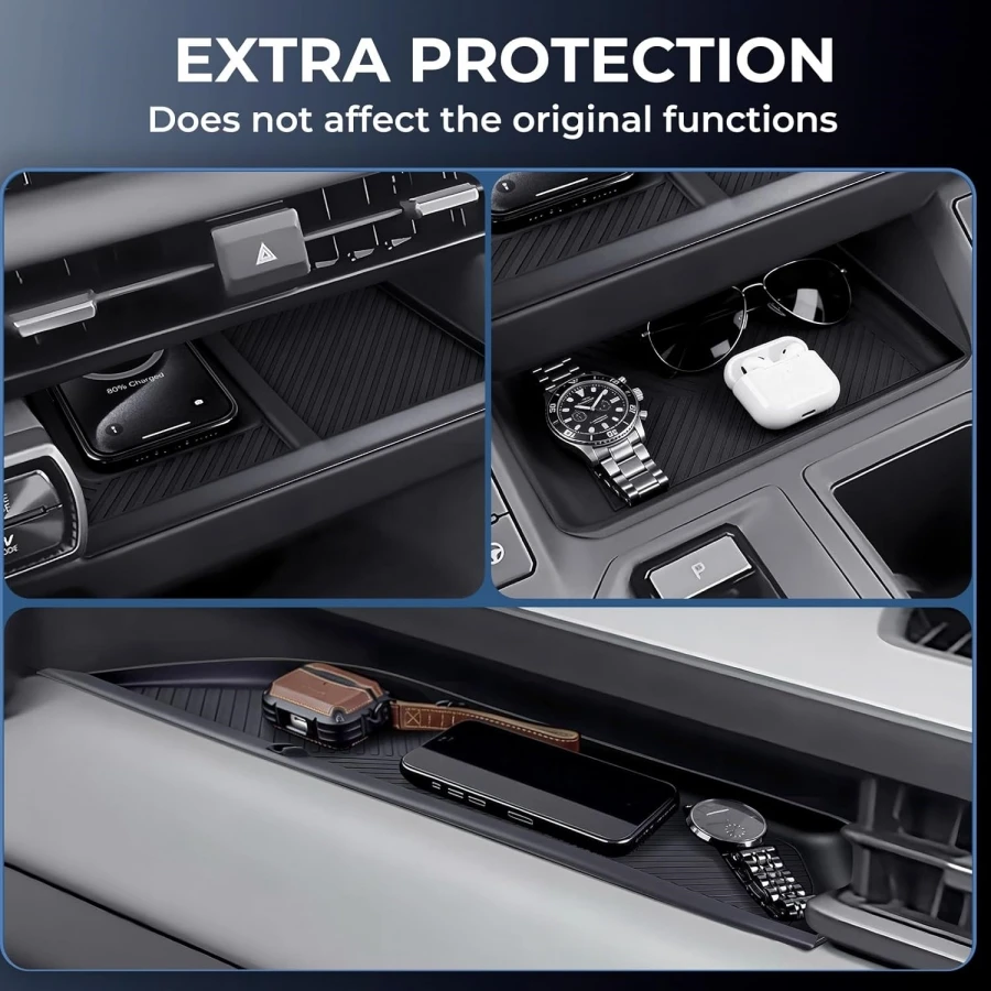 Kabellose Ladestation und rutschfeste Matte für Toyota RAV4 2026 LHD – Schutzmatte für die Mittelkonsole und Organizer für die Beifahrerseite – Detail 3