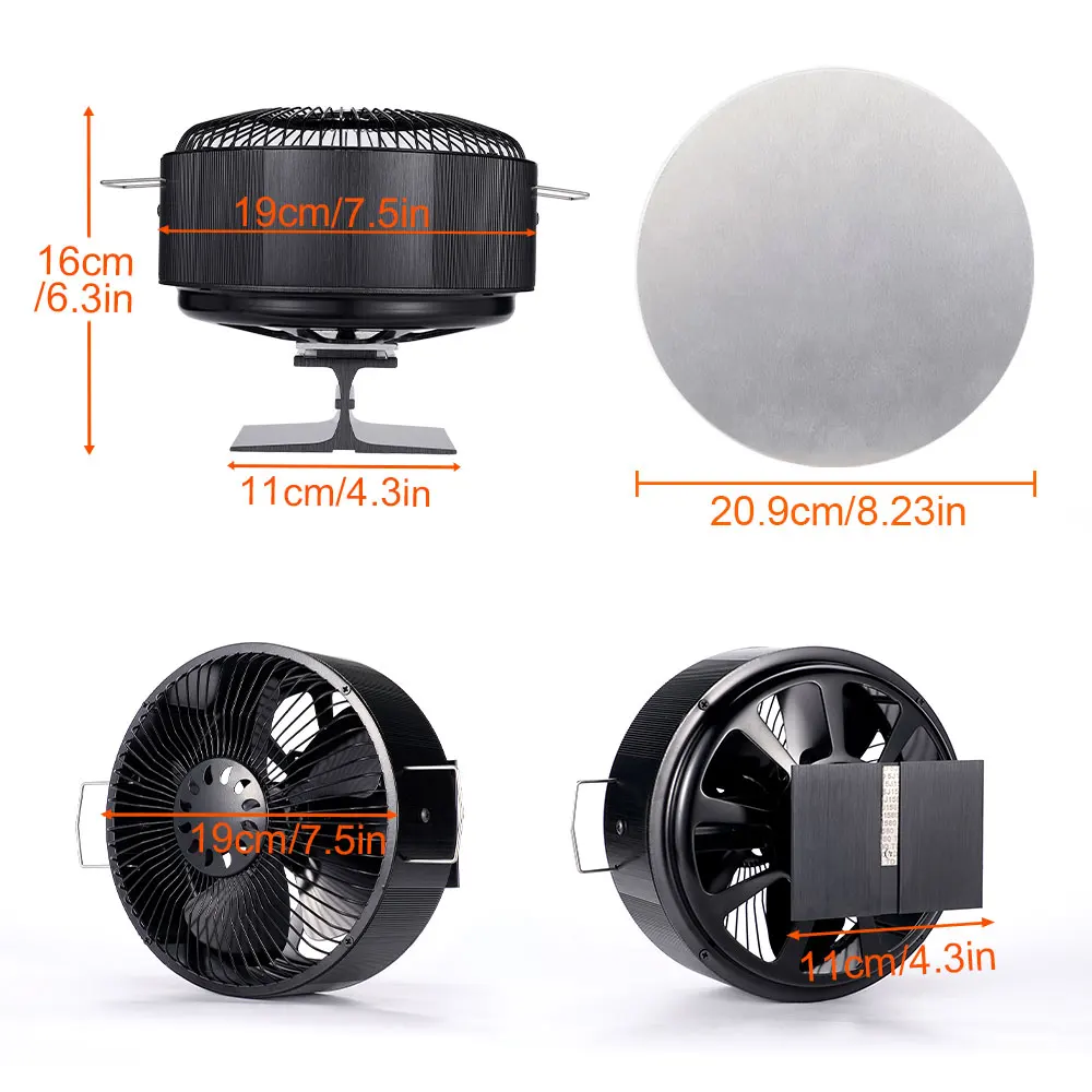 Free Standing 5 Blades Fireplace Fan Heat Powered Fire Heater Log Wood Burner Eco Quiet Fan Log/Wood/Pellet Buring Stove Fan