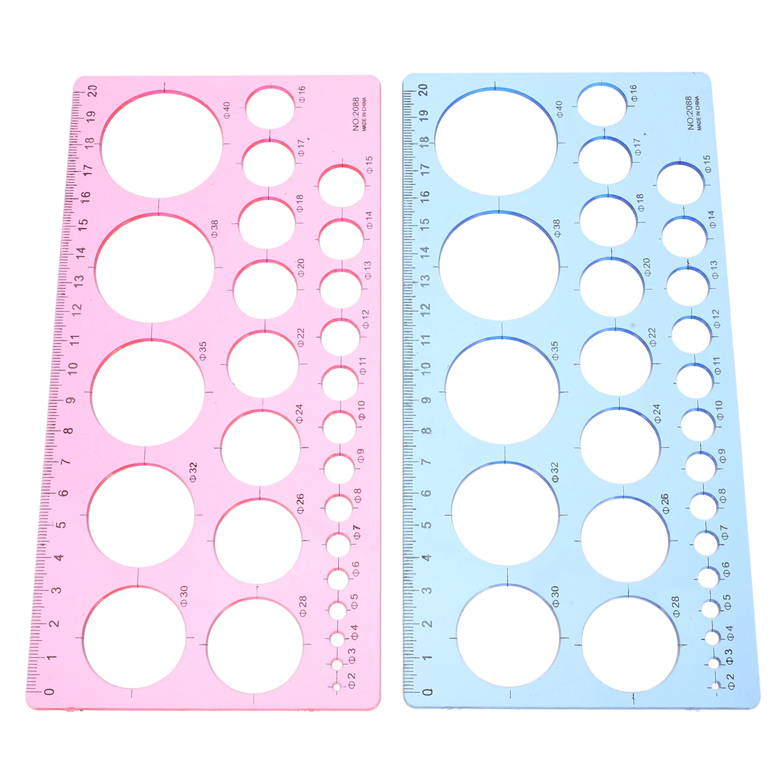 2pcs Circle Ruler Stencil Drawing Templates Architecture Drafting Tools Geometric Plastic School Office Design