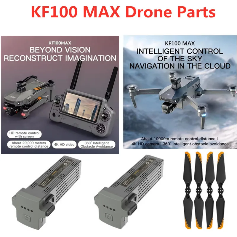 KF100 드론 배터리 KF100 MAX RC 드론 예비 부품 11.4V 4500mAh 배터리/프로펠러/RC/암/USB 케이블 KF100 MAX 쿼드콥터용
