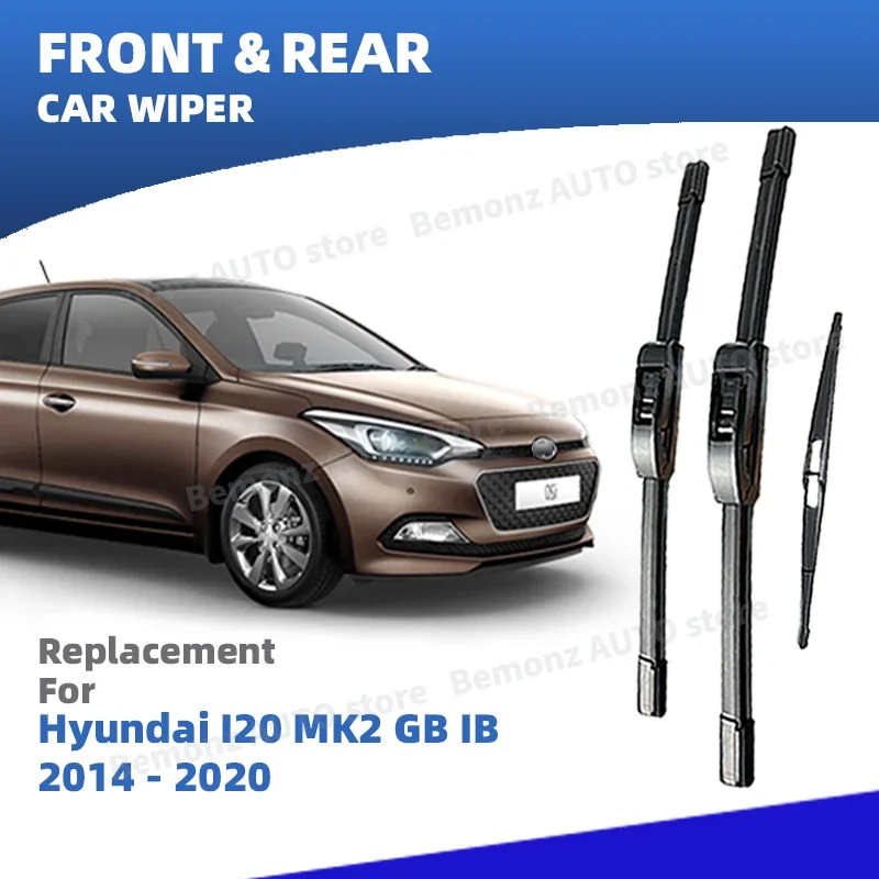 

LHD Front Rear Windshield Wiper Blades For Hyundai I20 MK2 GB IB 2014-2020 Elite Windscreen Accessories 2015 2016 2017 2018 2019