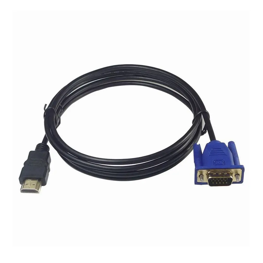 Hot 1/1.8/3m HDMI-compatible TO VGA Cable HDMI-compatible CableHD Adapter Cable With Audio Dropshipping Wholesale