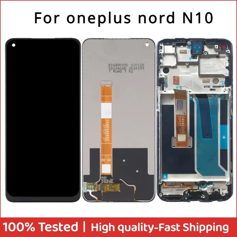 6.49'' IPS For OnePlus Nord N10 5G LCD Display With Frame Touch Screen Digitizer BE2029 BE2025 BE2026 BE2028