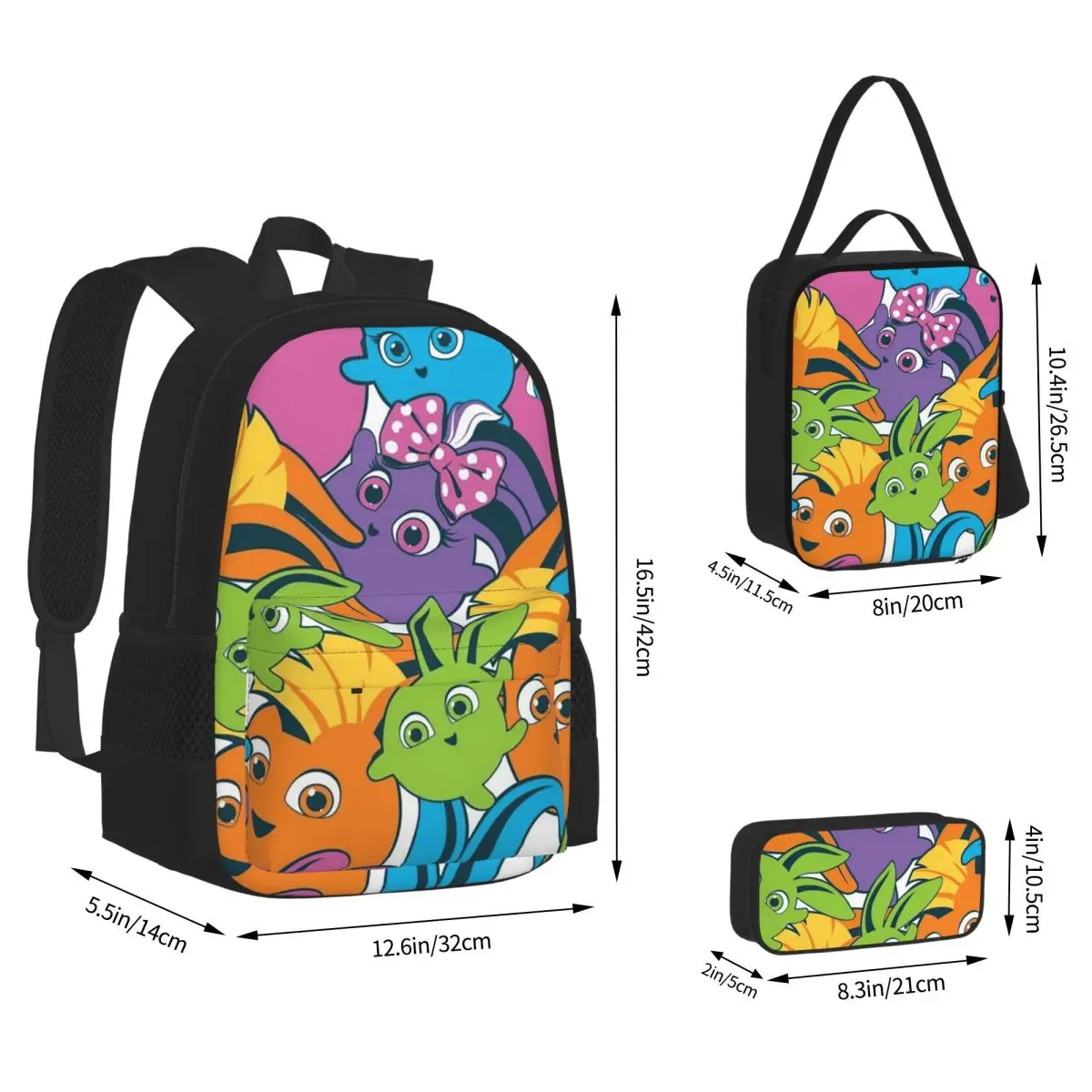

Sunny Bunnies Backpacks Boys Girls Bookbag Children School Bags Kids Rucksack Lunch Bag Pen Bag Three-Piece Set