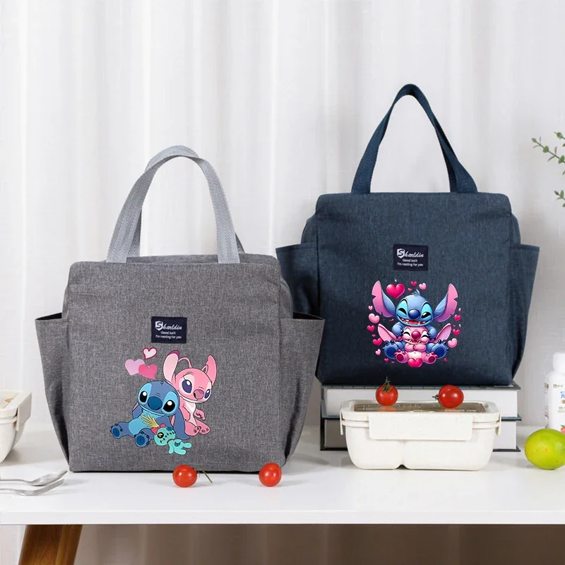 Stitch Portable Lunch Drink Carrier Insulated Bag Fresh Cooler Pouch Food Thermal Box Tote Food Picnic Container Bag Gift Kawaii