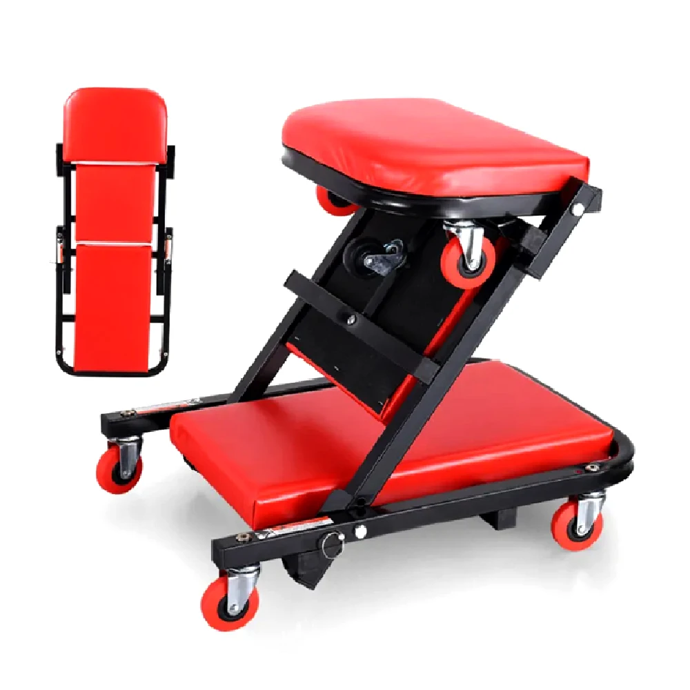 

Folding Z-Creeper 2-in-1 Mechanic Stool & Rolling Garage Chair,36" Padded Seat & 6 Casters,Capacity Auto Repair Creeper for Shop