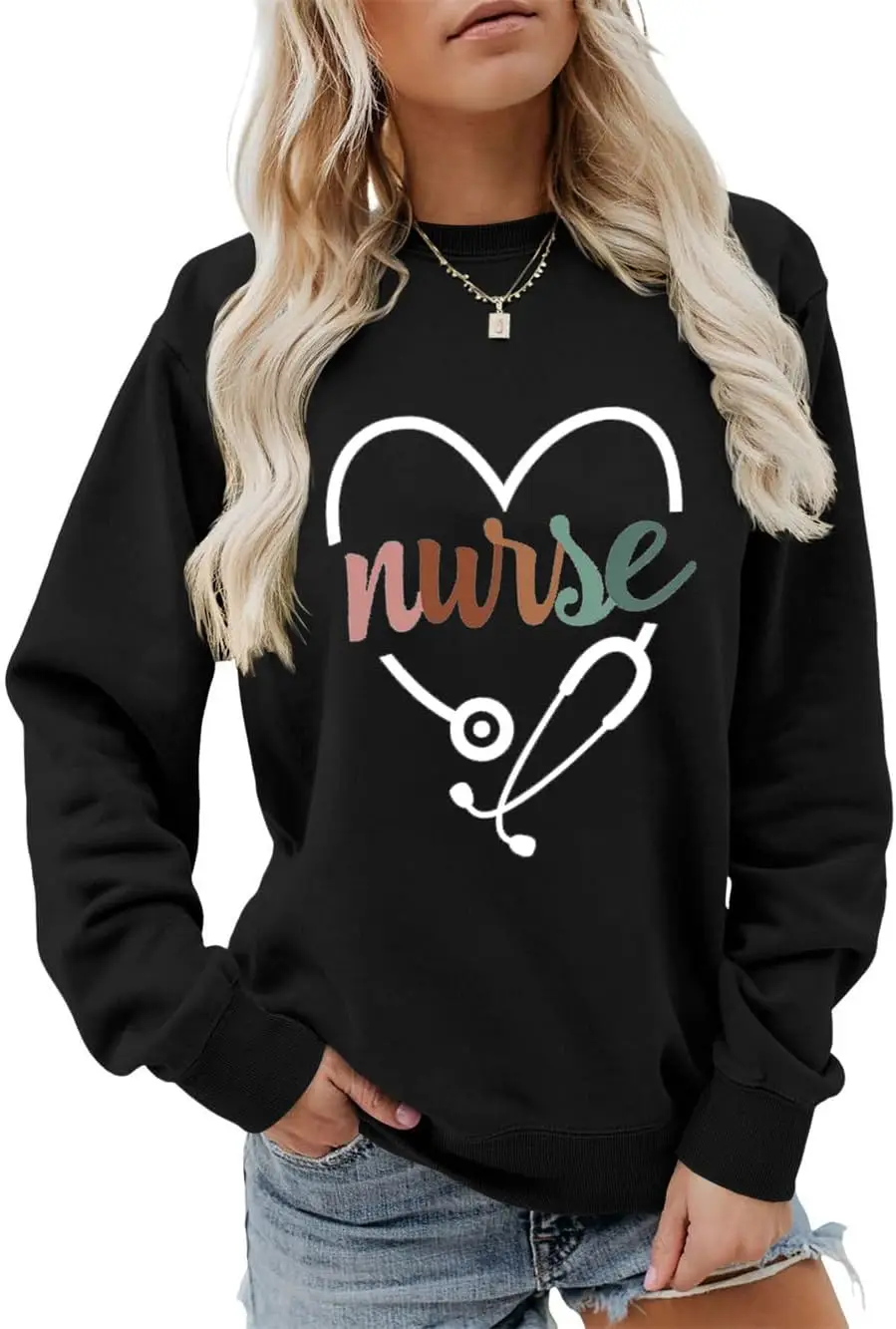 

Nurse Sweatshirt Nursing School Sweater Nurse Life Shirts Women Crewneck Registered Nurse Pullover Tops Nurse Gifts