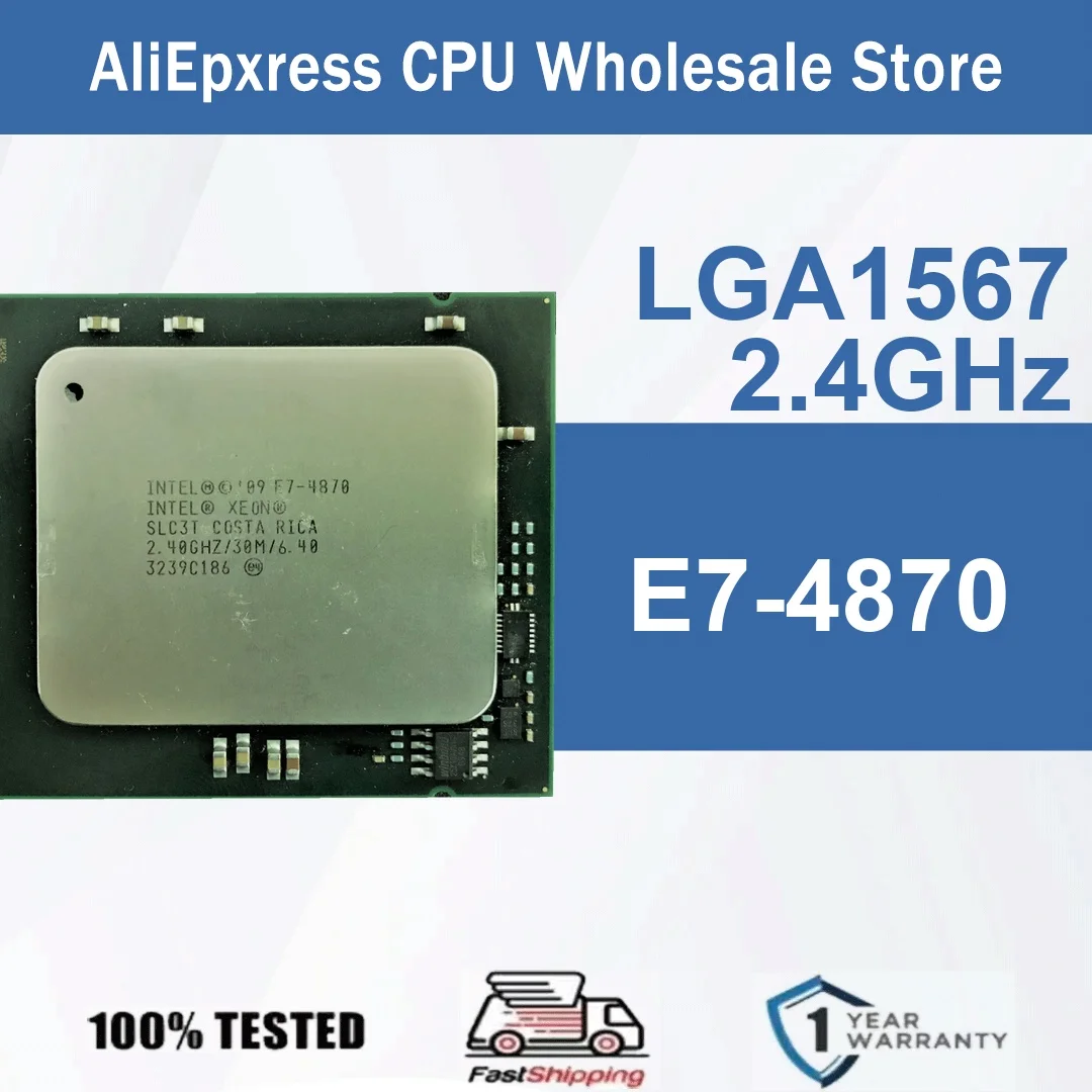 Intel Xeon E7-4870 10 Núcleos 20 Threads 2.4GHz 130W 30MB Cache 32nm LGA 1567 SLC3Q DDR3-800/978/1066/1333 MHz Westmere-EX