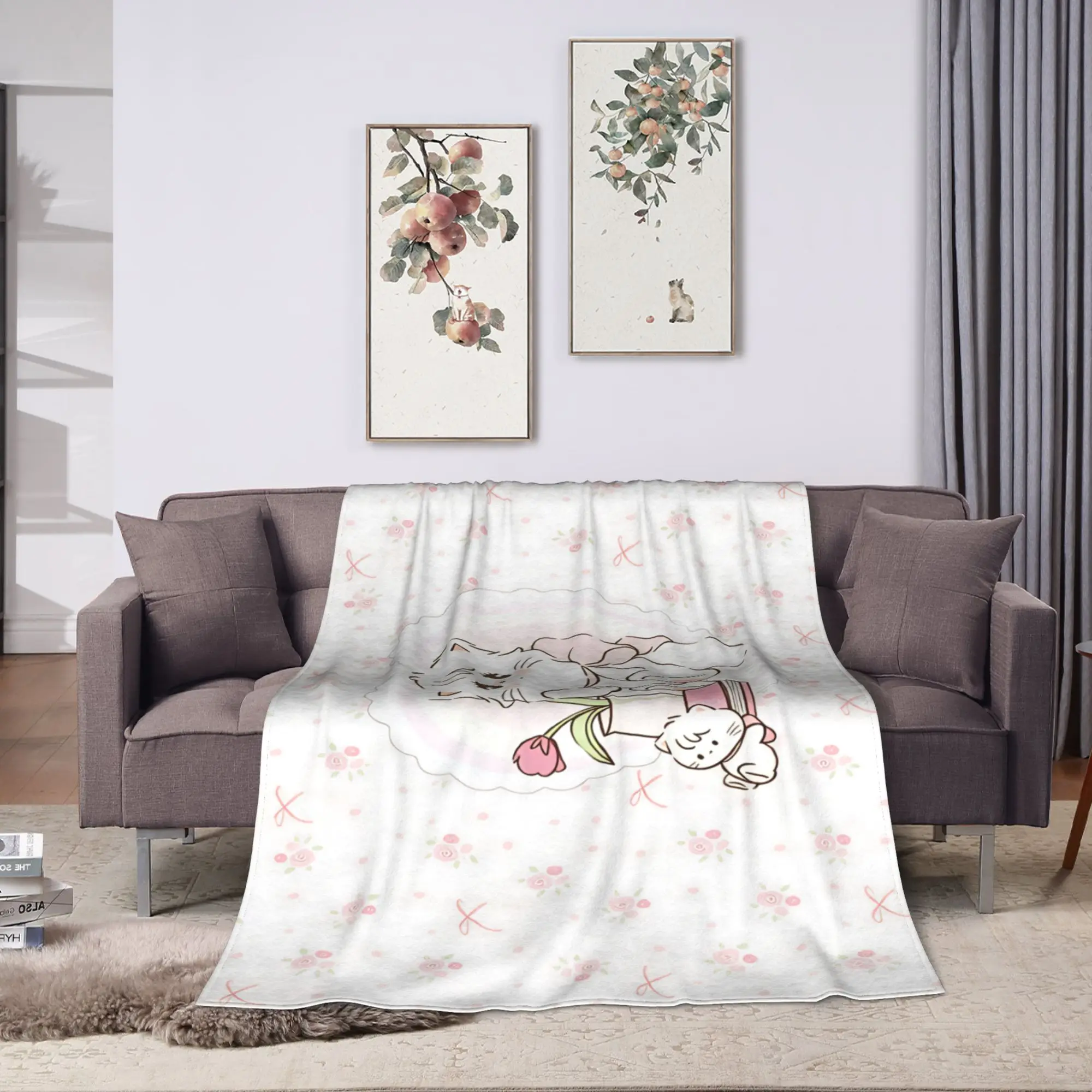 Mikkos Mousses Super Warm Blanket  Decorative Plush Throw Blanket Novelty Couch Chair Flannel Bedspread Sofa Bed Cover