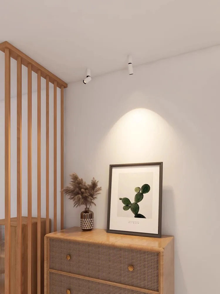 Led Spotlight Nordic Surface Mounted Ceiling Lamp Anti Glare Adjustable Angle Spot Light Foldable White Black 7W Lighting COB