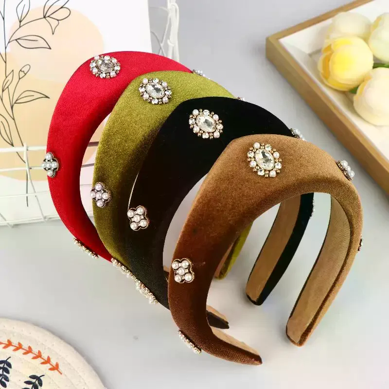 Bandeau en velours pour femmes, nouveau bandeau en épingle à cheveux rétro britannique européen et américain pour filles, couvre-chef de loisirs à domicile