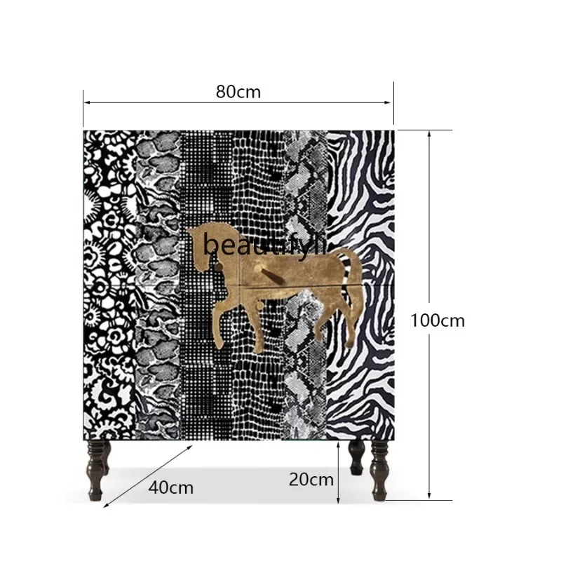 07 สไตล์อเมริกันไม้สีดํา Home Entrance ตู้ขนาดเล็ก Apartment Hall ตู้ Curio ตู้รองเท้าอิตาเลี่ยน Sideboard Cabine