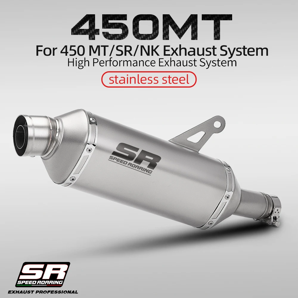 Motorcycle Exhaust Slip-On System for 450MT 450MT IBEX 2024 2025 Middle Link Pipe Stainless Steel Muffler Escape Moto