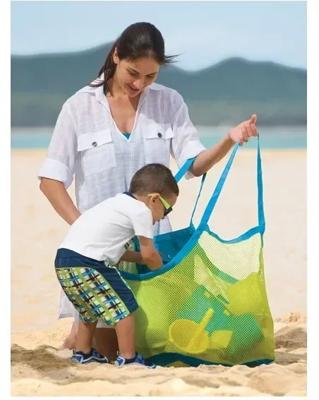 Tragbare Strandtasche, faltbare Mesh-Schwimmtasche für Kinder, Strandspielzeugkörbe, Aufbewahrungstasche für Kinder, Outdoor-Schwimmen, wasserdichte Taschen