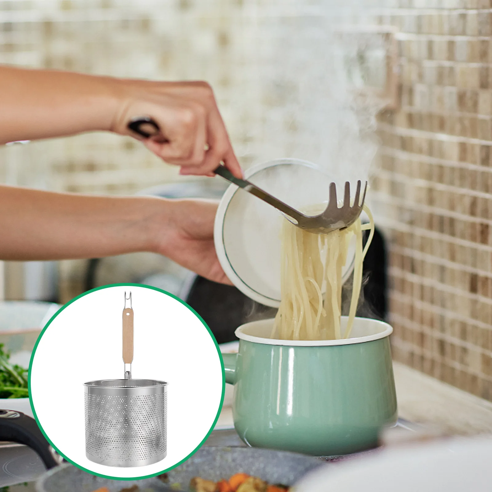 

Kitchenware Stainless Steel Mesh Fine Sieve for Noodles Soup Vegetables Multifunctional Use Home Restaurant Kitchen