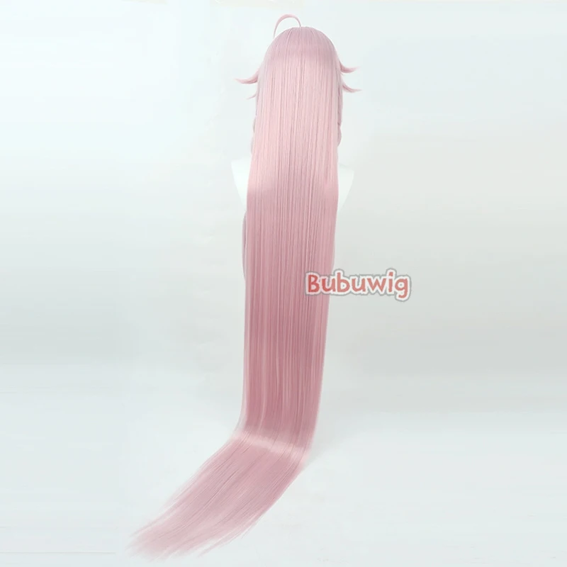 Bubuwig biblioteca de cabelo sintético ia cosplay perucas vocaloid3 biblioteca ia role play 150cm longa reta luz rosa peruca resistente ao calor