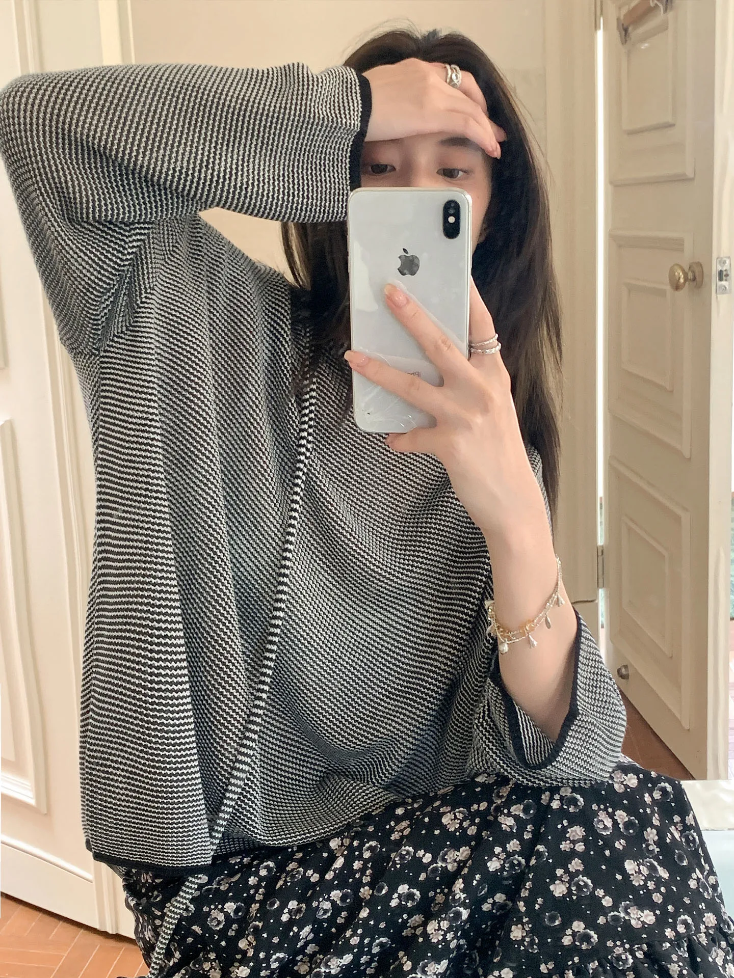 

TWINS Lazy Chapter Wool Silk Knitted Top Women Loose Color Blo Draped Design Comfortable Soft Regular Fit Long Sve irt