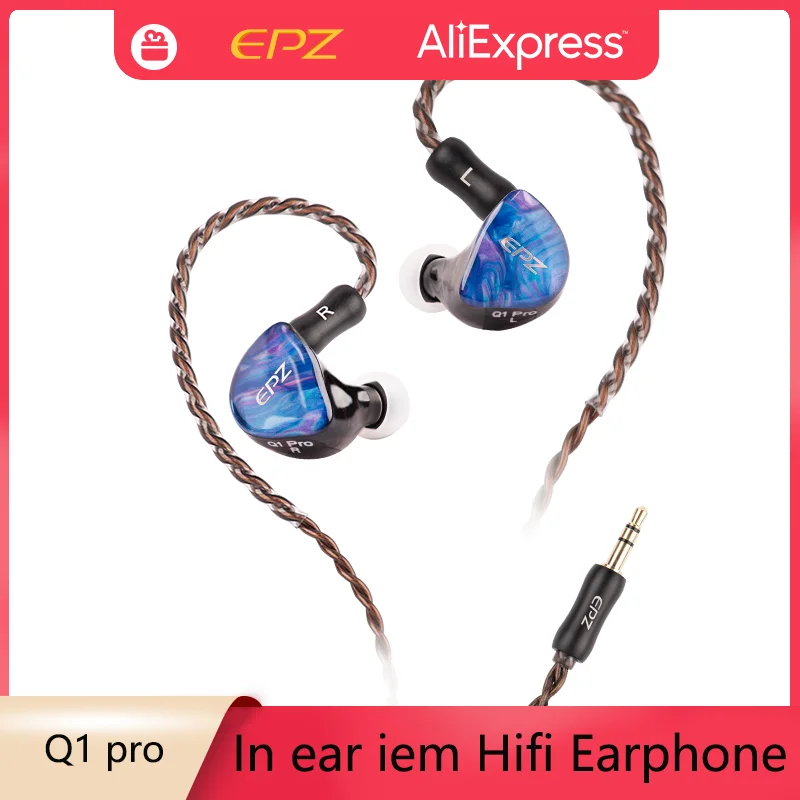 EPZ Q1 Pro Yunshuilan 이어폰 유선 HIFI Bass 이어 버드 IEM 이어폰 형 게임용 헤드폰 MIC Type C 0.78 2 핀 분리형 케이블