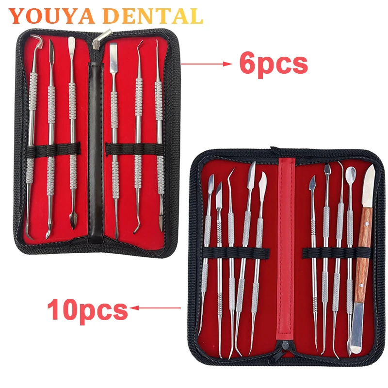 

6/10 шт., стоматологический шпатель, гипсовый нож, практичный универсальный набор инструментов из нержавеющей стали для резьбы по зубах, воска, инструменты для стоматолога