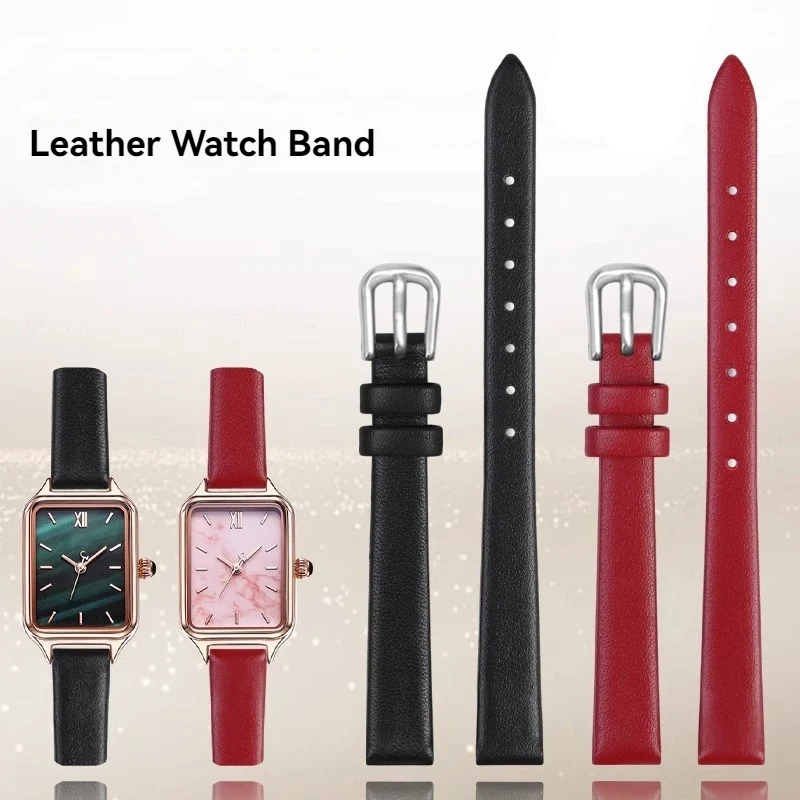 

Ремешок из воловьей кожи для женских наручных часов, маленький зеленый браслет в стиле ретро, Милан, из нержавеющей стали, 8 мм 10 мм 12 мм