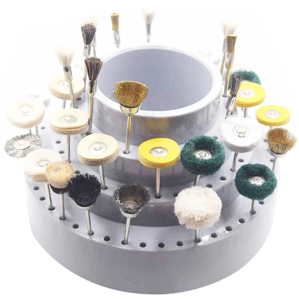 Large Grey Rotatable Plastic Storage Box 116 Holes For Drill Bits Grinding Heads Jewelry Rotary Tool Organizer Jewelry Tools