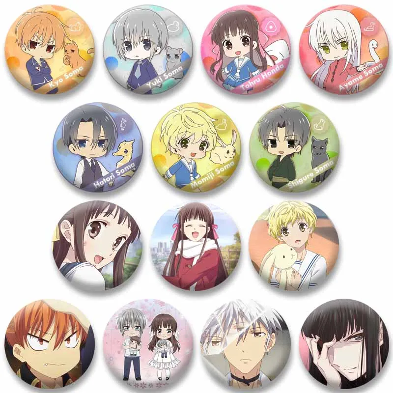 Cartoon Anime Fruits Basket Enamel Brooch Pretty Girl Badge on Backpack Clothing Hat Accessories Jewelry Pins Gifts for Friends
