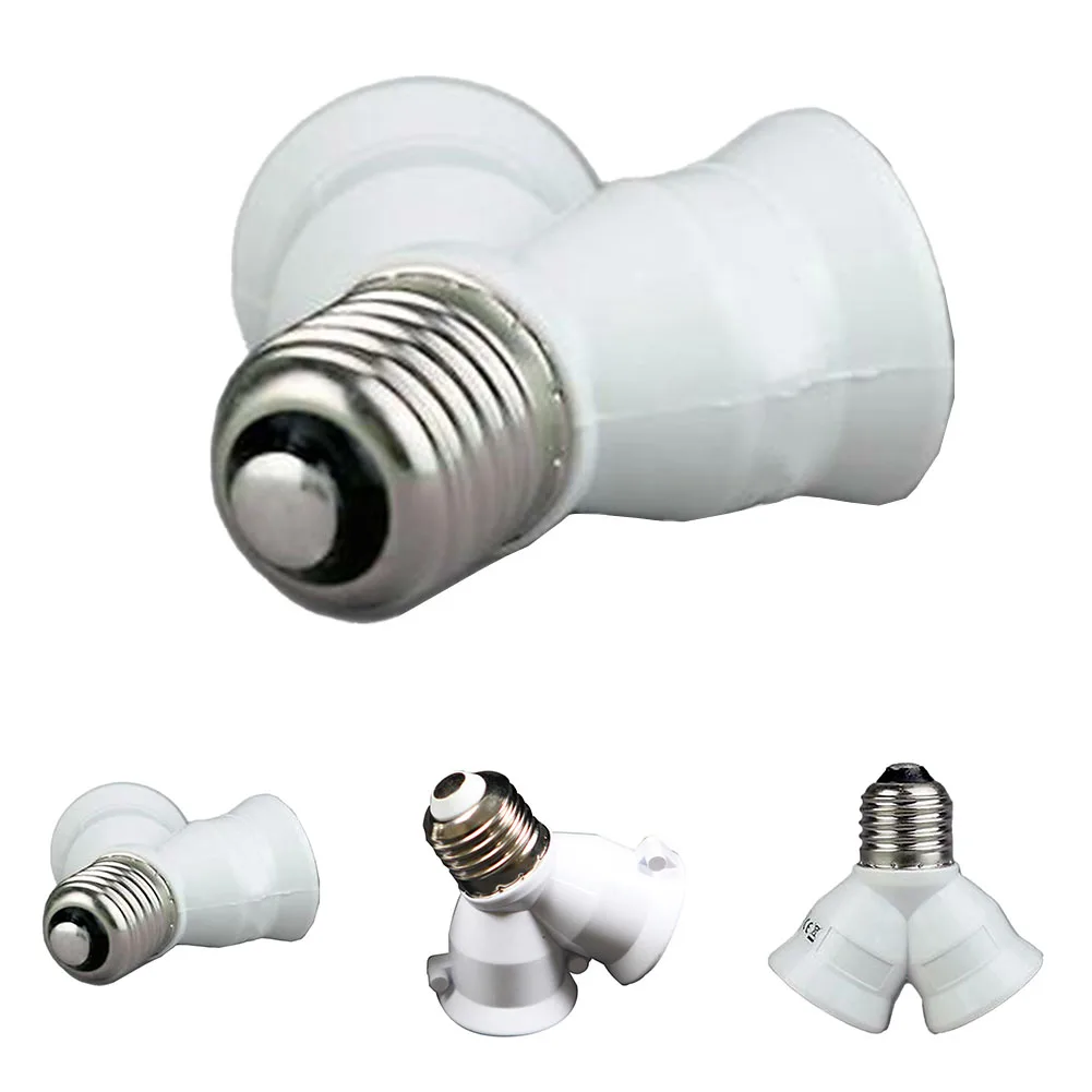 E27 to 2x E27 Lamp Socket Splitter Adapter with Bulb Base Stand Compatible with Standard Lamp Sockets for Lighting Expansion