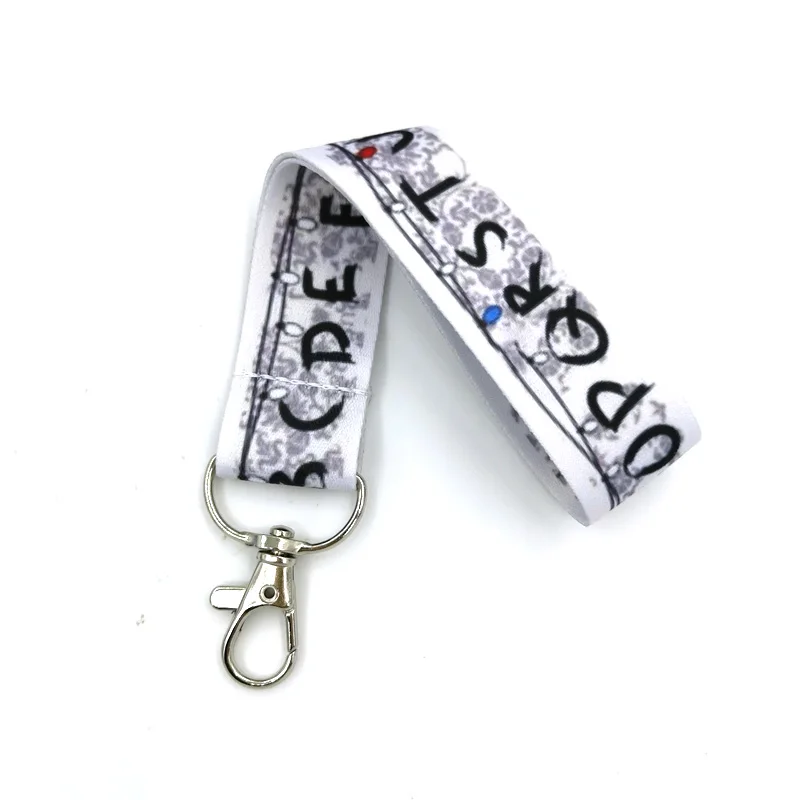 Alphabet letters Keychain Lanyards Id Badge Holder ID Card Pass Gym Mobile Phone Badge Holder Key Straps