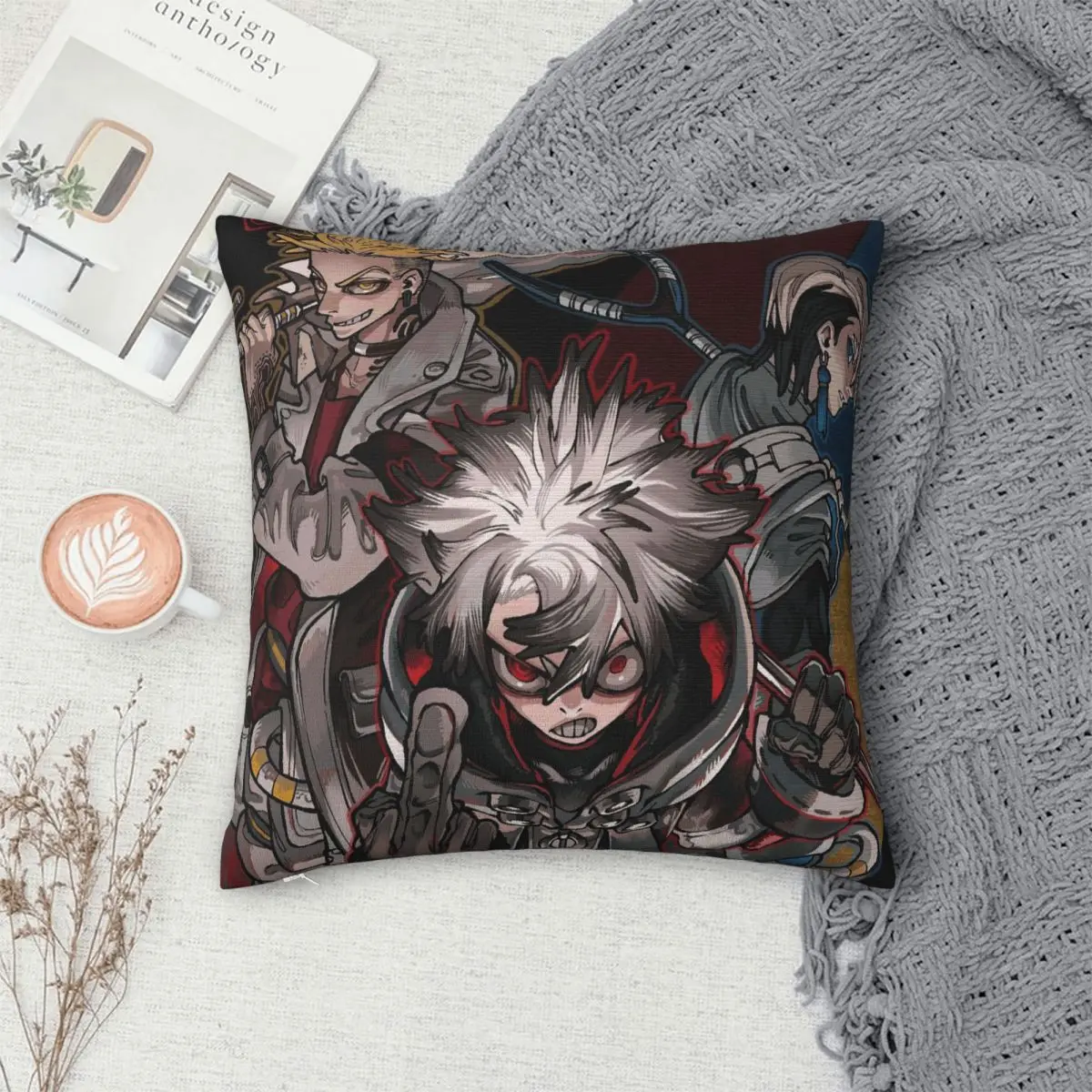 Gachiakuta Anime Rudo Stuff Zanka Riyo Enjin Square Pillowcase Pillow Cover Cushion Decor Comfort Throw Pillow for Home Bedroom