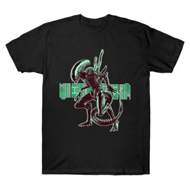 

0410 Sci-Fic Alien Gift T-Shirt Weyland Horror movie Xenomorp 100% cotton Short Sleeve Graphic clothes All size tops S-6XL