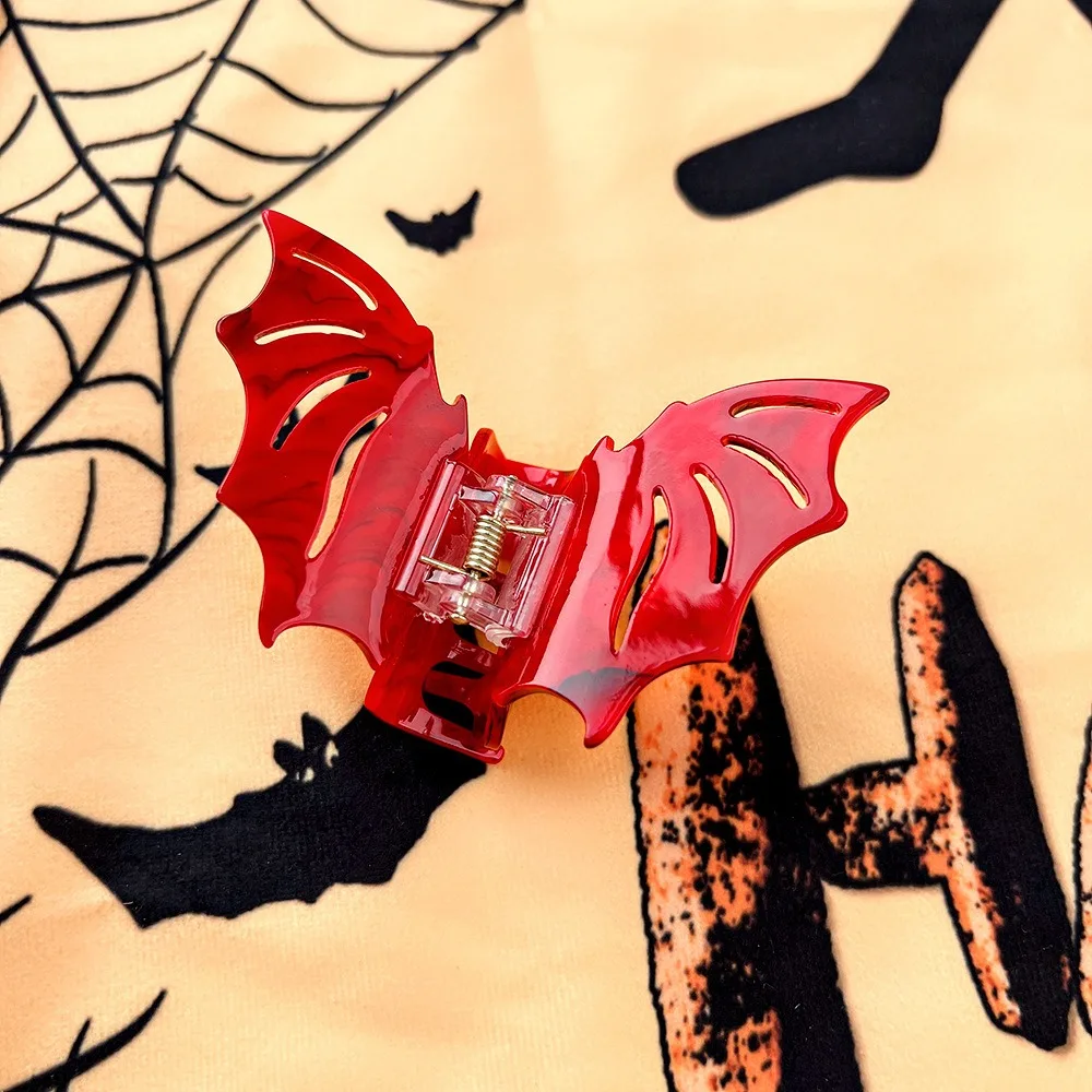 กิ๊บติดผมลายปีกค้างคาวสไตล์พังก์สำหรับผู้หญิง ดีไซน์เฉพาะสำหรับเทศกาลฮาโลวีน งานปาร์ตี้ คอสเพลย์  เครื่องประดับศีรษะแฟชั่นสวยหรู