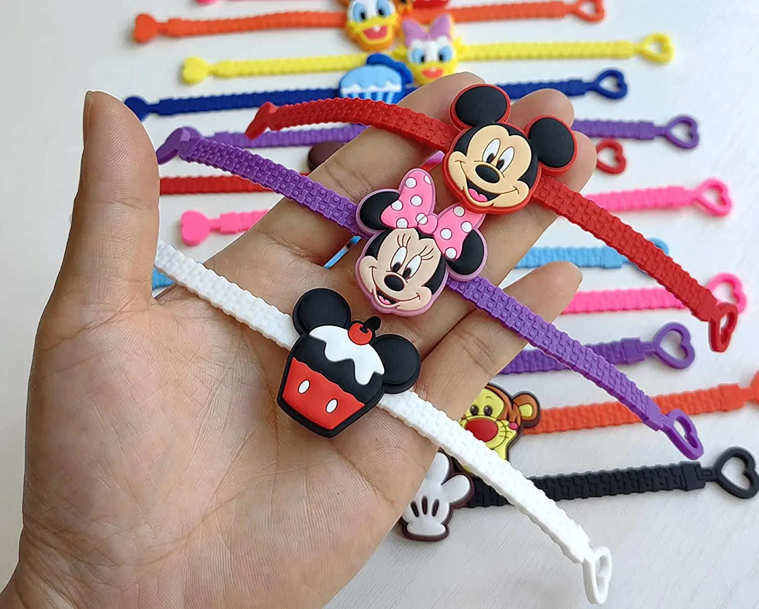 Mickey Minnie Mouse Party Gift 18.5cm Bracelet for Birthday Party Supplies Gifts Guests Favors Dinosaur Bracelet Lovers Gifts