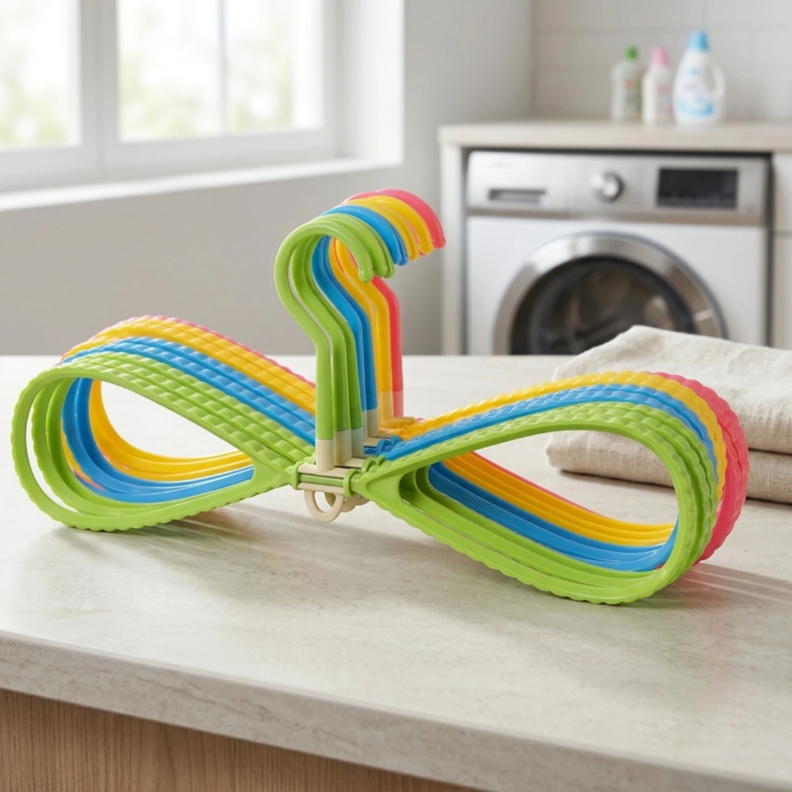 15 Pieces Butterfly Hanger Wide Shoulder Hanger with Rotating Hook Wet and Dry Ribbed for Closet, Laundry