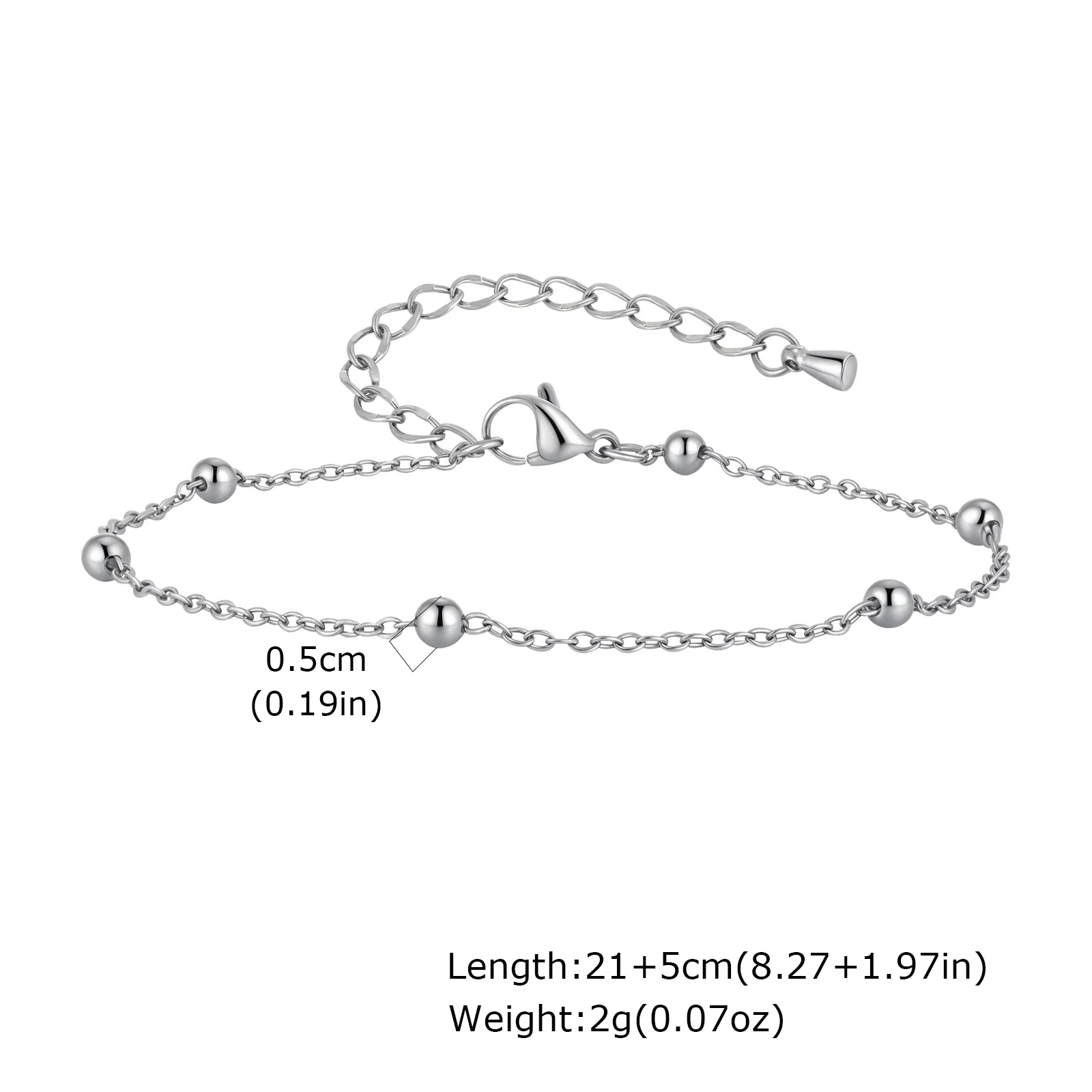 Women's Gold Plated Boho Beaded Ball Anklet, Summer Gift