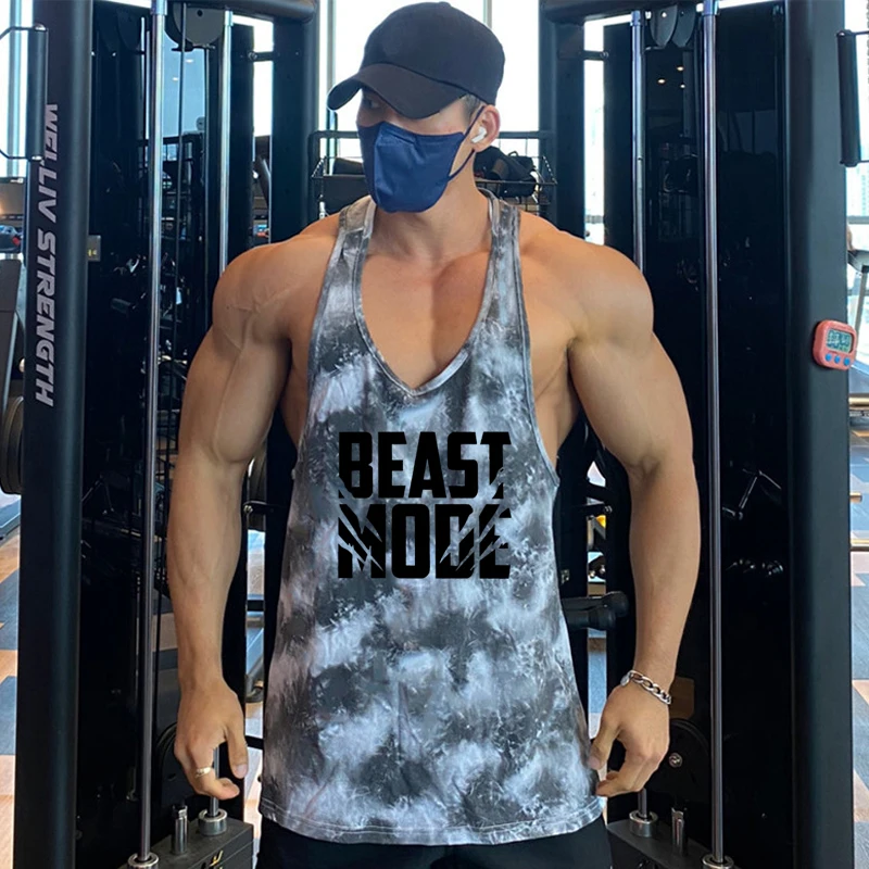 Summer Y Back Gym Camo Tank Top Men Quick-dry Mesh Clothing Bodybuilding Sleeveless Shirt Fitness Vest Muscle Workout Tanks