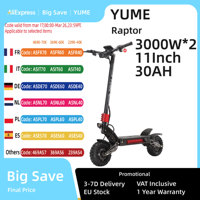 YUME Raptor 6000W Dual Motor Electric Scooter Adult Foldable Off-road Electric Scooter 60V-30AH Max Speed 85KM/H Max Range 100KM
