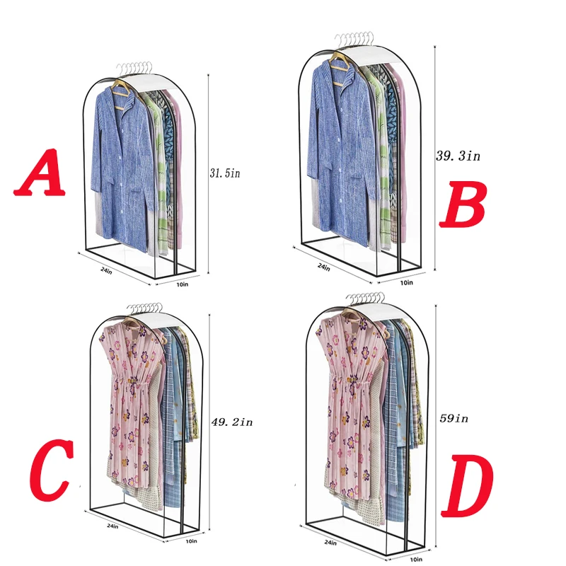 Kleidung Staub Abdeckung Transparent Kleid Kleidung Kleidungsstück Staub Abdeckung Hängen Organizer Wasserdicht Staubdicht Kleidung Kleiderschrank Lagerung – Detail 1