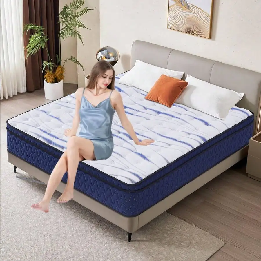 Innerspring-Gel-Infused Memory Foam Mattress, 10-Inch 12-Inch Hybrid Cushion Firm, Cool Touch, Perfect Night Sleep CertiPUR-US C