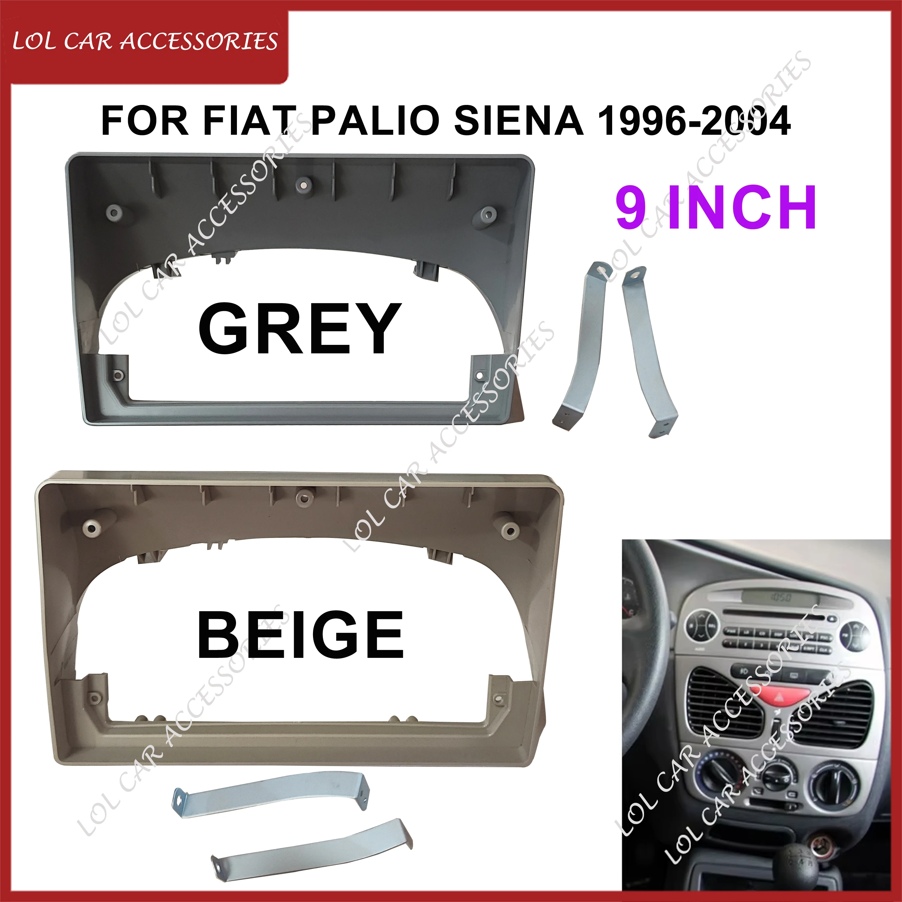 9 Polegada para fiat palio siena 1996-2004 rádio do carro estéreo android player gps mp5 unidade principal 2 din fáscia instalar quadro do painel