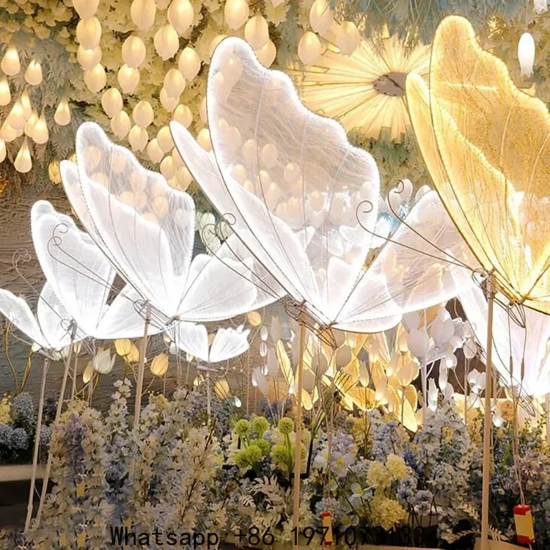 60cm Luminous Butterfly Wing Pendant Ceiling Decoration Wedding Road Guide Hotel Stage Decoration Lights Birthday Party Decorate view 4