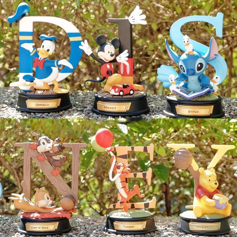 Beast Kingdom Disney Alphabet Series Donald Duck Mickey Mouse Stitch Tigger Blind Box Anime Handpiece Ornament Figure Model Gift