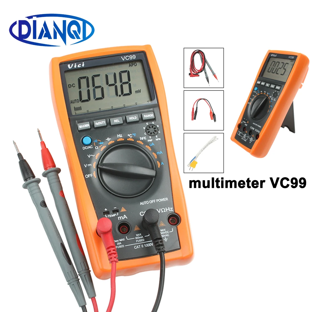 Vichy Original VC99 3 6/7 17B+ Auto range digital multimeter 1000V 20A DC AC voltage current Resistance Capacitance tester