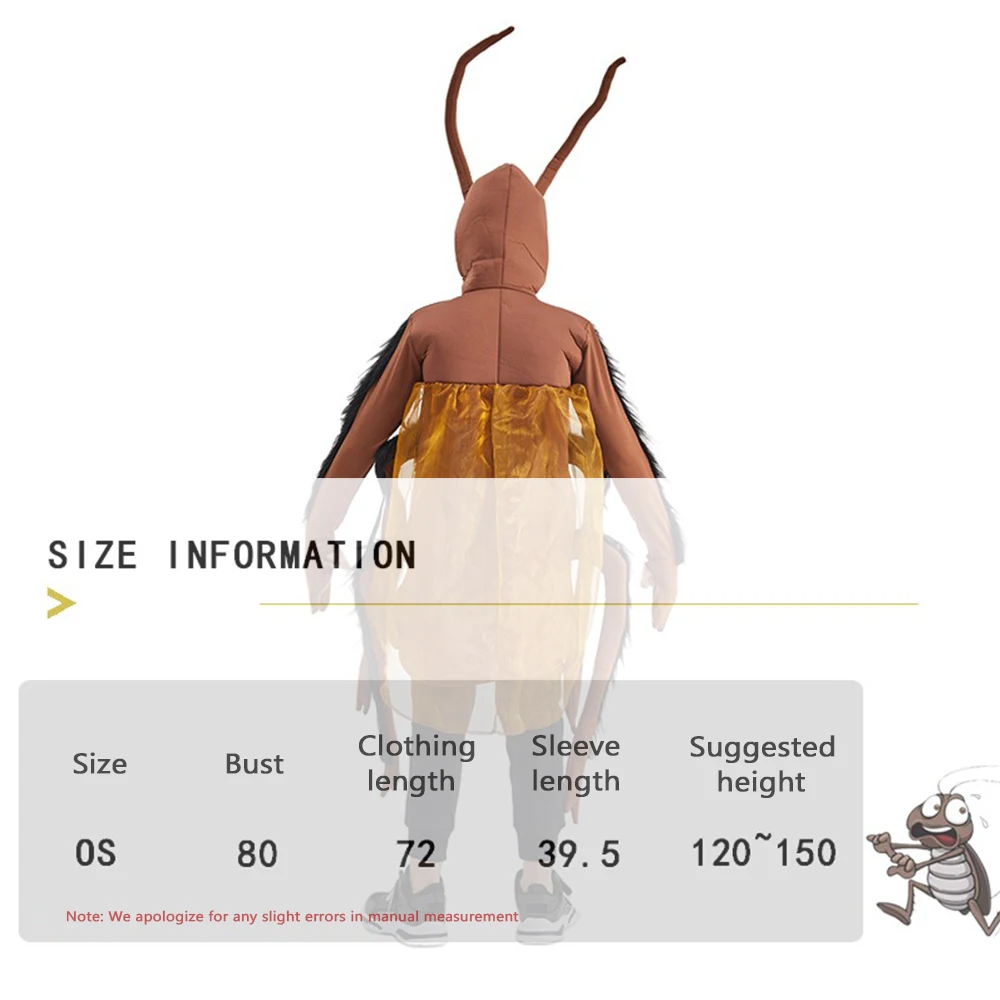 Funny Halloween Adult Cockroach Role Play Costume Boys Insect Cosplay Outfits Carnival Easter Purim Party Clube Fancy Dress