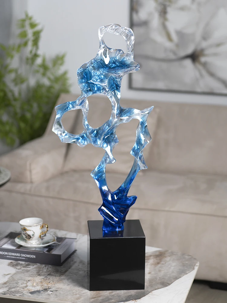 Sculpture,Abstract Art,Rising Step By Step,Decoration,Living Room Entrance,TV Cabinet,Transparent Resin Statue Ornament,Gift