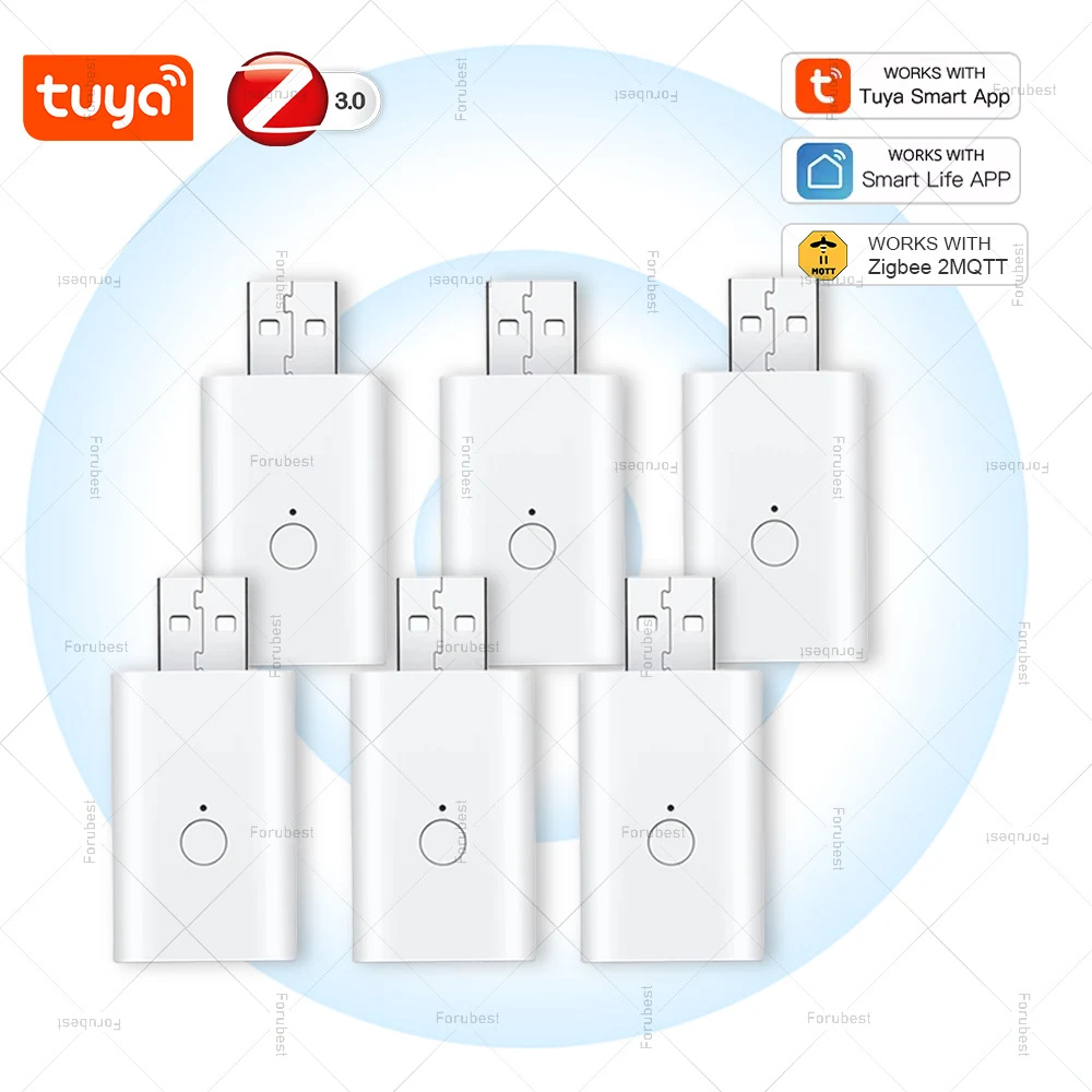 

6PCS Mini ZigBee 3.0 Signal Repeater USB Signal Amplifier Extender for Tuya Smart Life Gateway Z2M Smart Home Devices Automation