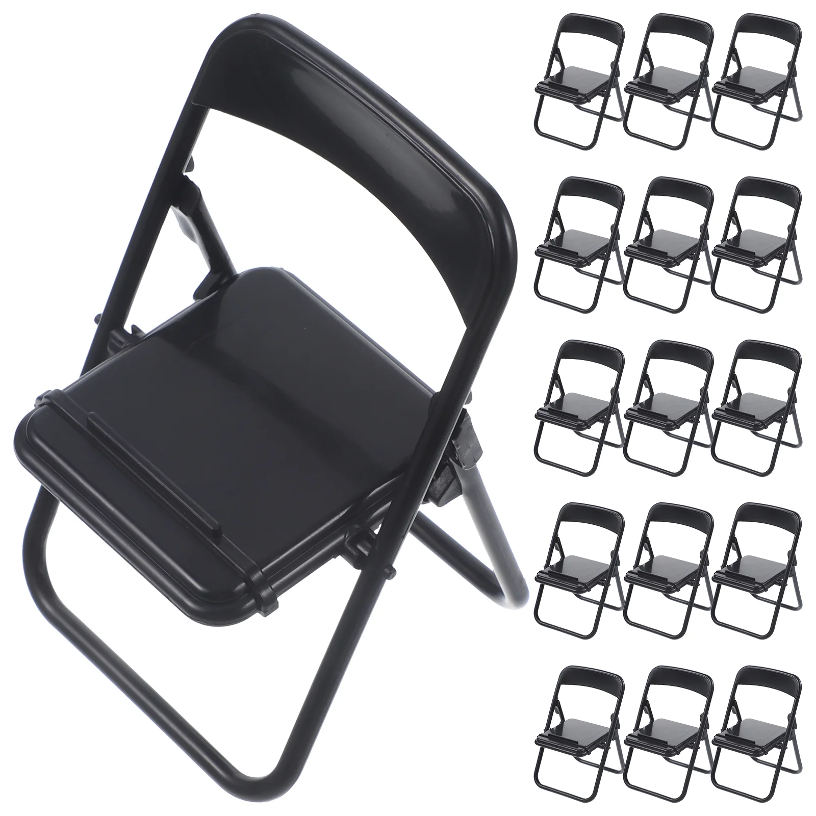 20 Uds silla plegable teléfonos en miniatura modelo soporte para teléfono móvil soporte de mesa muebles de plástico niño